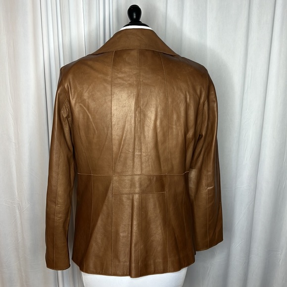 Cole Haan Brown Leather Jacket Sz 12 - Picture 7 of 12